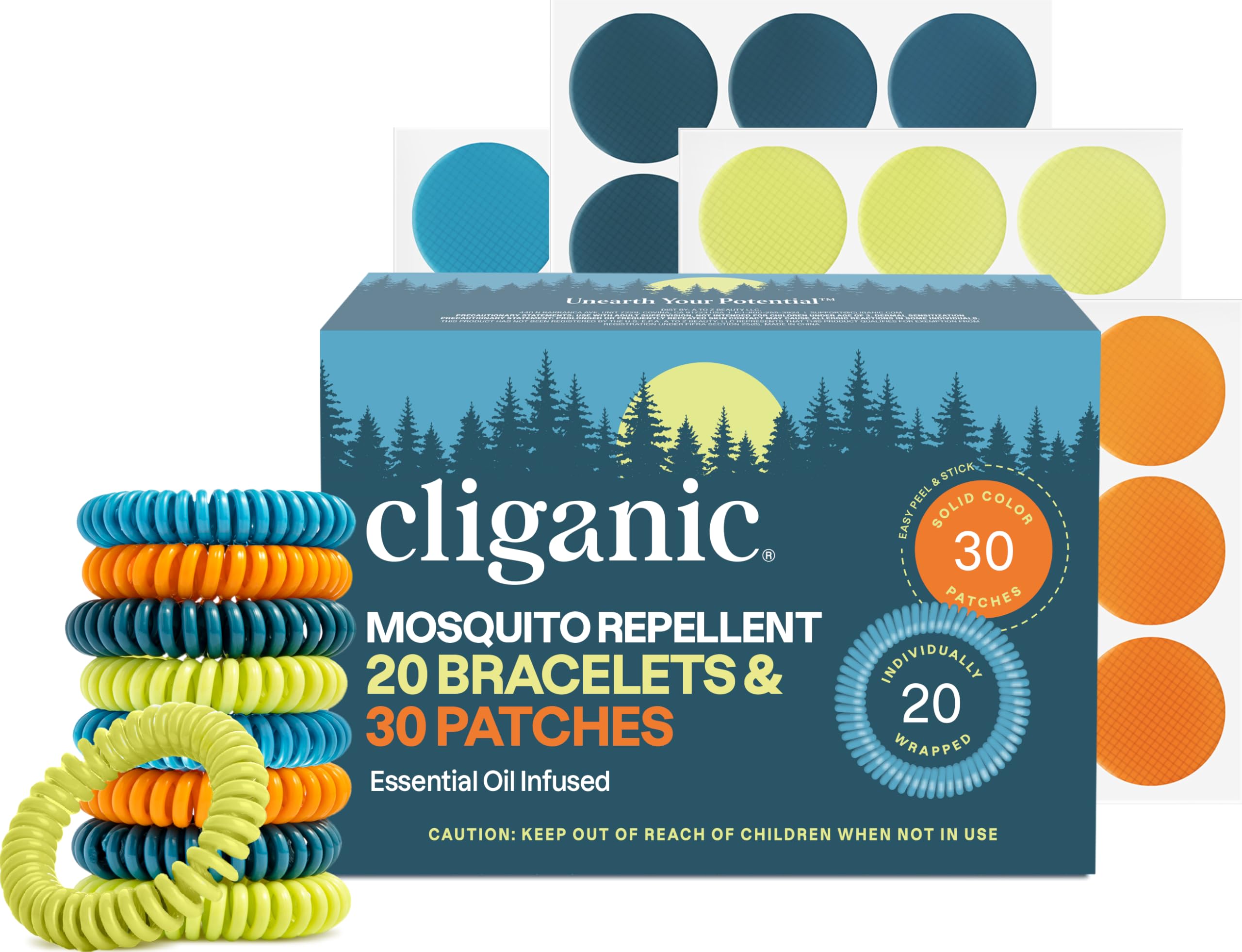 Cliganic bracelet moustiques coloré – idéal pour sorties en plein air sans DEET.