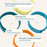 Bracelets Cliganic en microfibre, anti-moustiques, ensemble, idéal pour adultes et enfants en voyage.