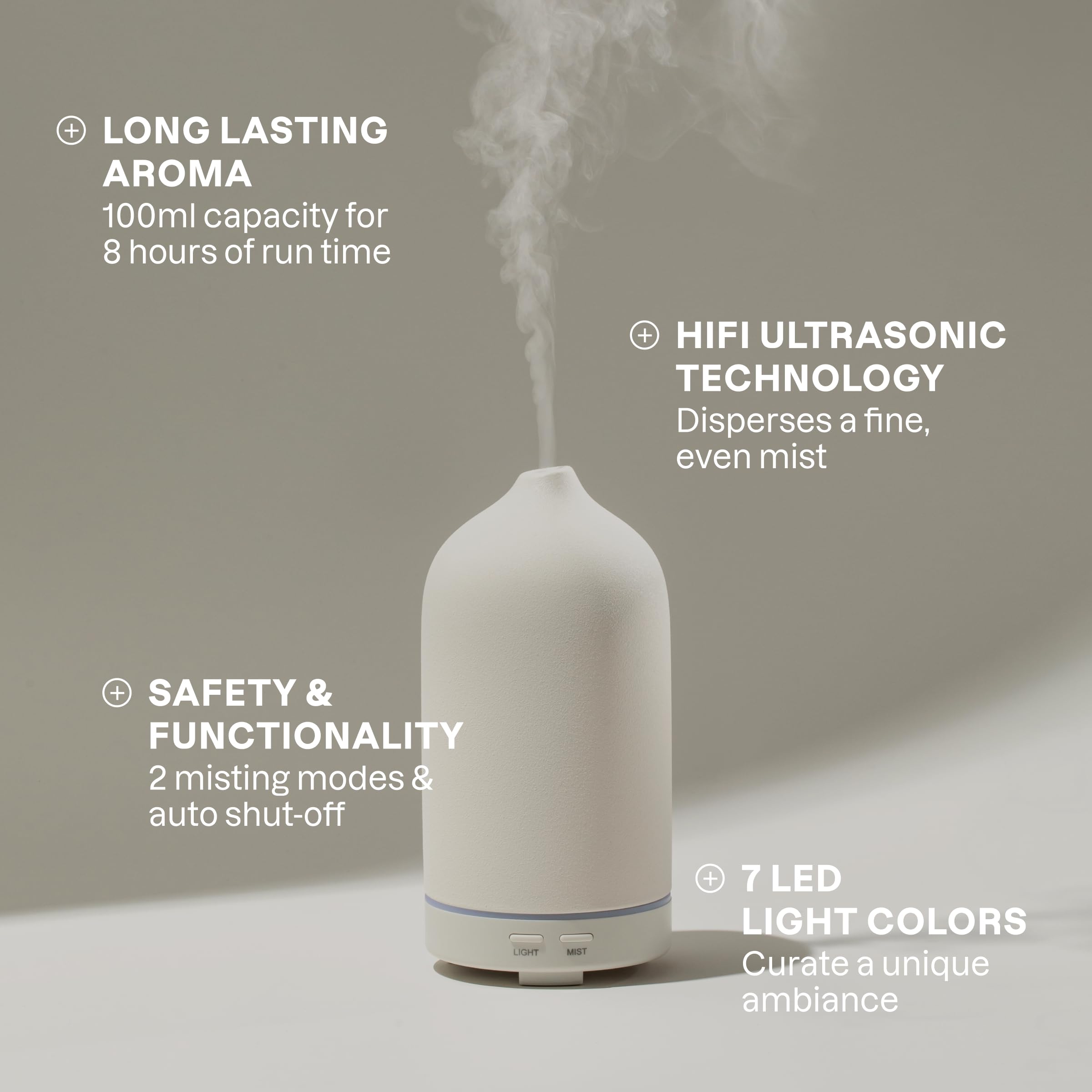 Diffuseur Cliganic couleur sauge pour décor intérieur harmonieux et stylisé.