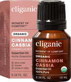 Cliganic Cannelle Cassia – bouteille d'huile essentielle, parfum réconfortant pour l'aromathérapie.