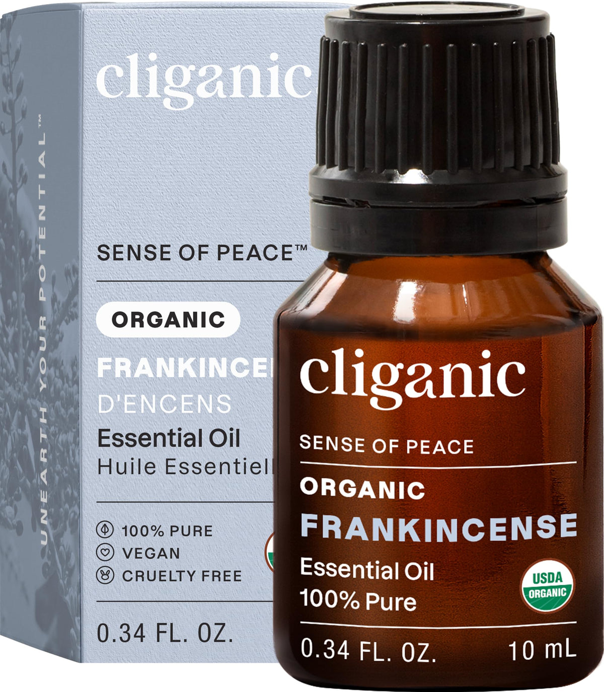 Cliganic huile essentielle d'encens Boswellia Serrata, bouteille 100 ml pour aromathérapie