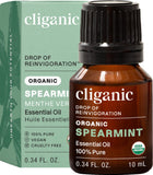 Huile essentielle Cliganic menthe verte – flacon 10 ml, diffusion rafraîchissante.