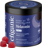 Gommes Cliganic Mélatonine: bouteille 60 gommes, soutien potentiel au sommeil nocturne.