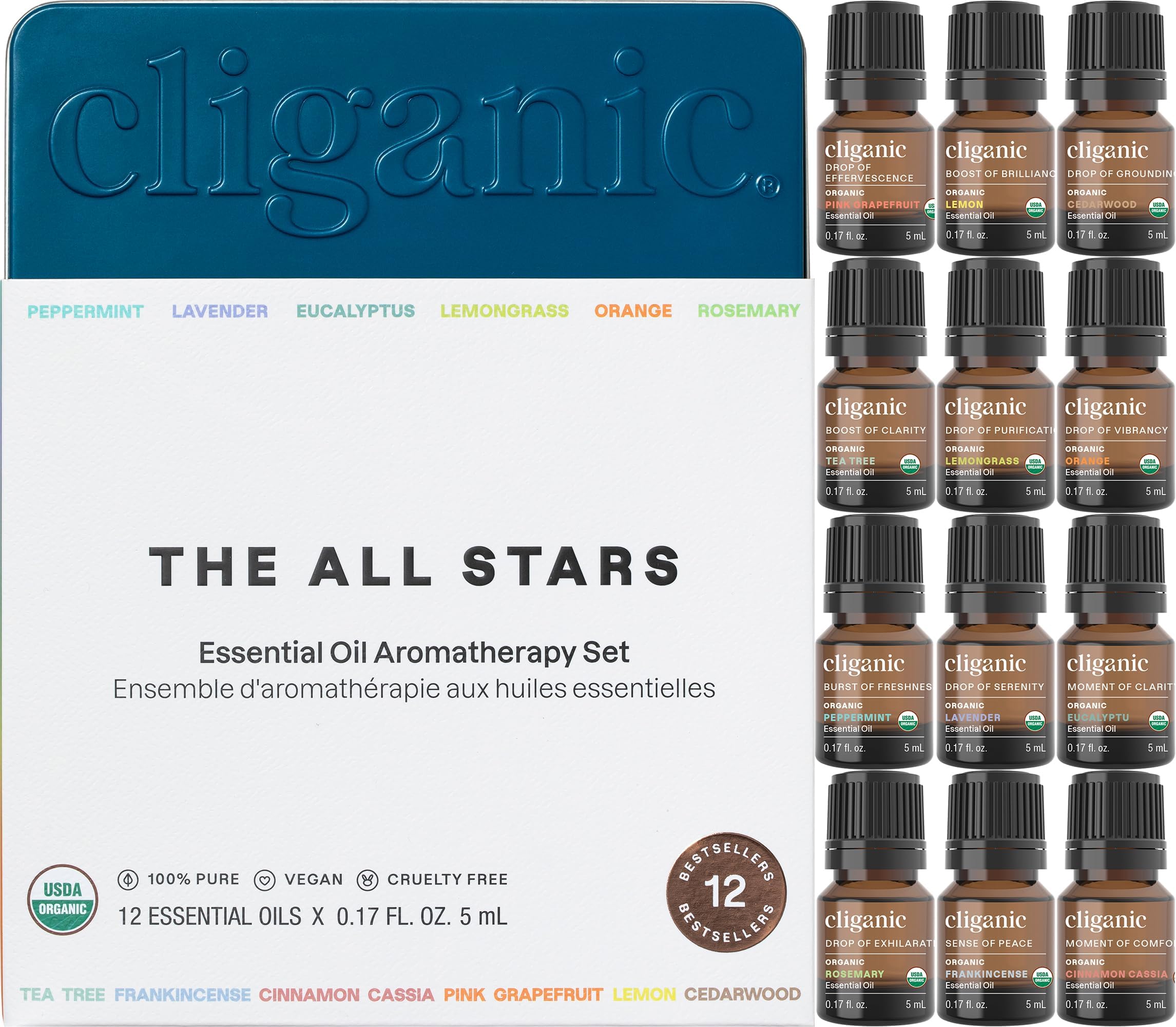 Cliganic huile essentielle menthe-poivrée, diffusion rafraîchissante et énergisante.