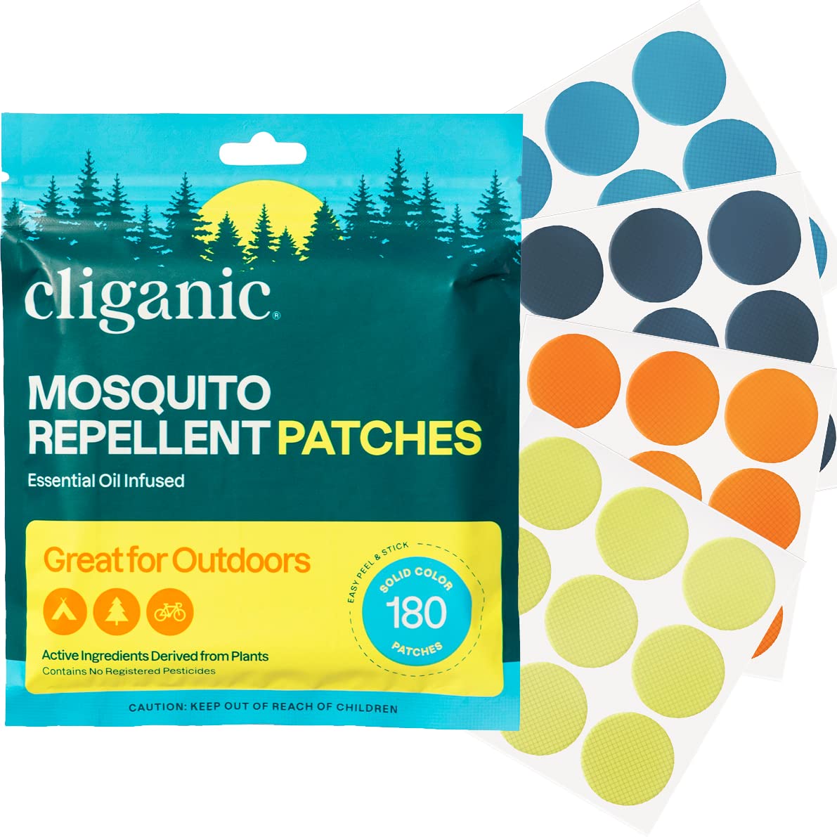 Patchs anti-moustiques Cliganic, 180 pièces, pour pique-niques et activités extérieures