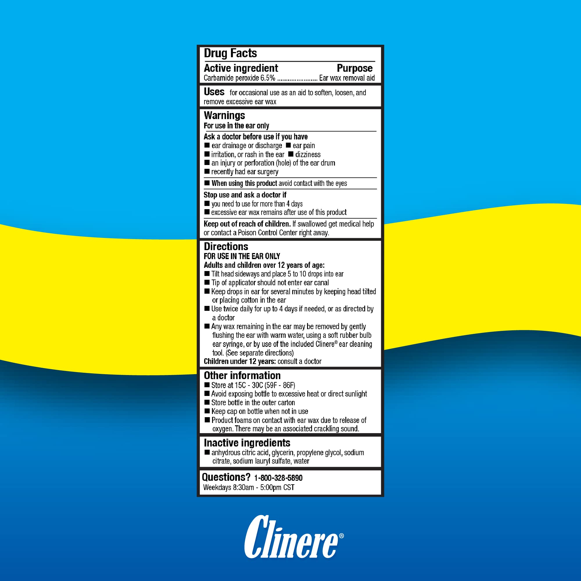 Bouteille gouttes Clinere pour application pratique.