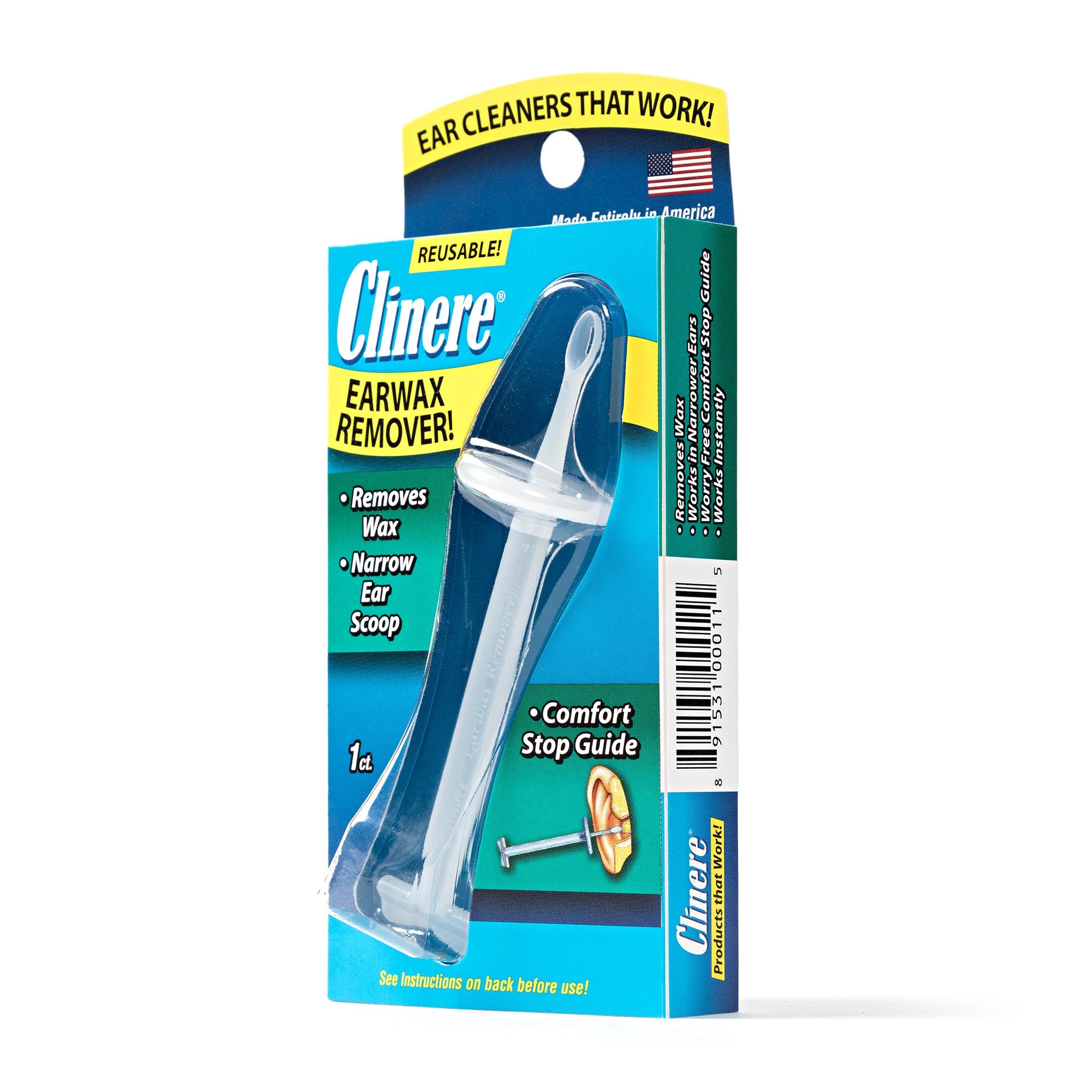 Clinere Ramasse-Cire Oreille Flexible: élimine l’excès sans pousser la cire.