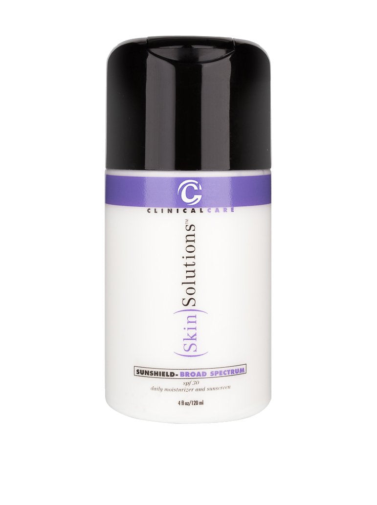 Sunshield SPF 30 Hydratant par Clinical Care Skin Solutions, bouteille pratique pour protection et hydratation