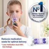 Clinivox spacer inhalateur chambre maintien vanne bec de canard, réduction des fuites et meilleure délivrance.
