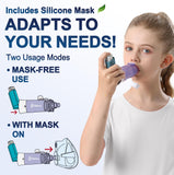 Clinivox spacer inhalateur vanne d expiration et sifflet, rythme respiratoire plus contrôlé.
