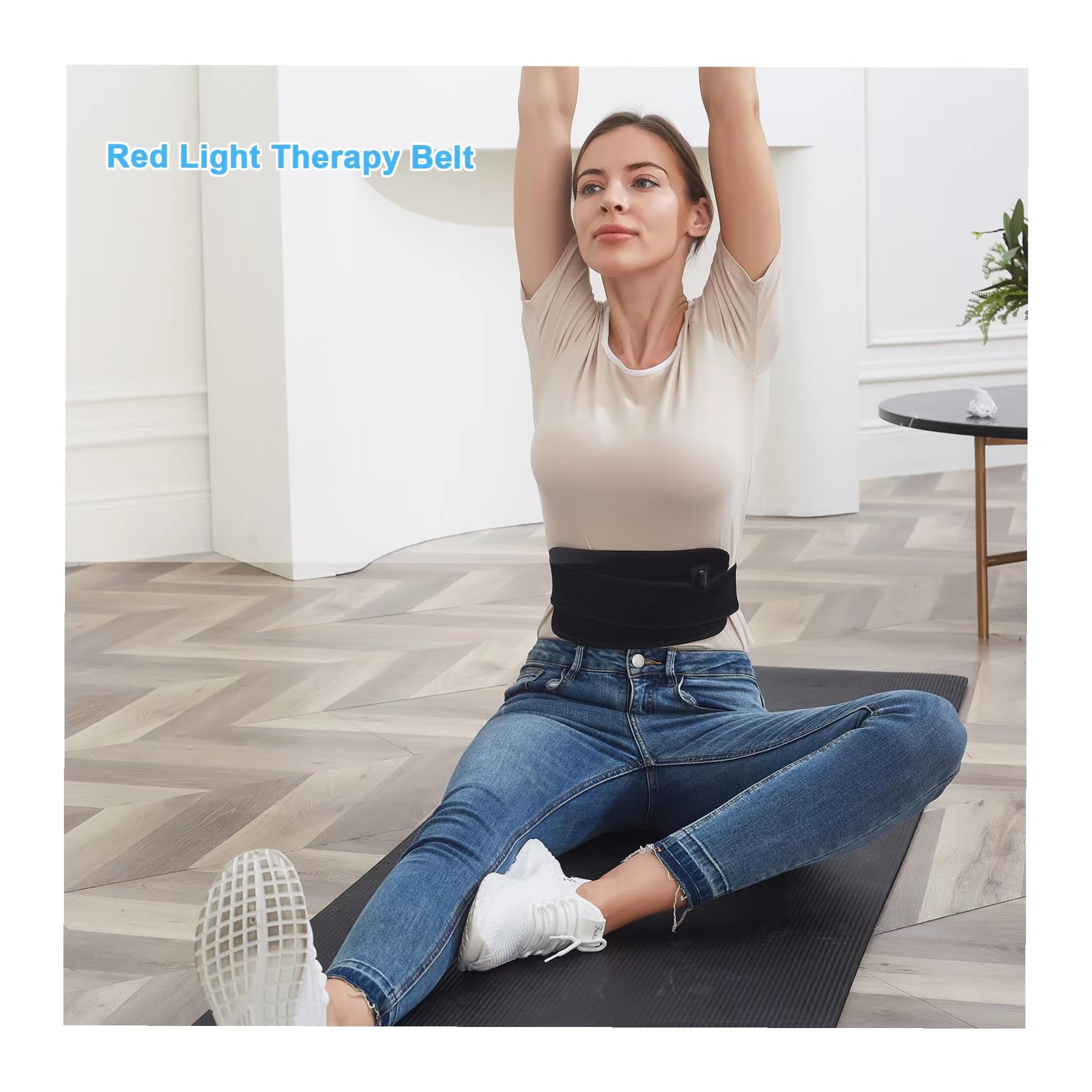 CLMTAS ceinture thérapie lumière avec contrôleur pour régler l'intensité facilement.