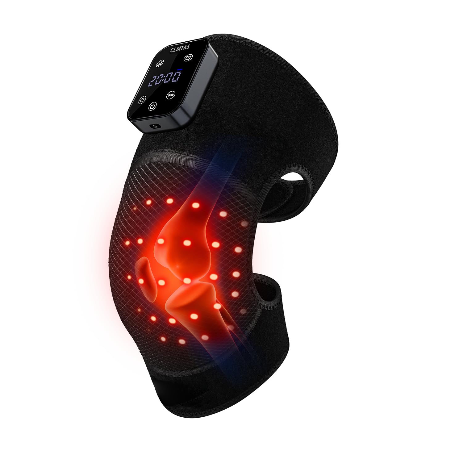 CLMTAS genou-massage-brace en usage quotidien pour un confort soutenu lors des activités.