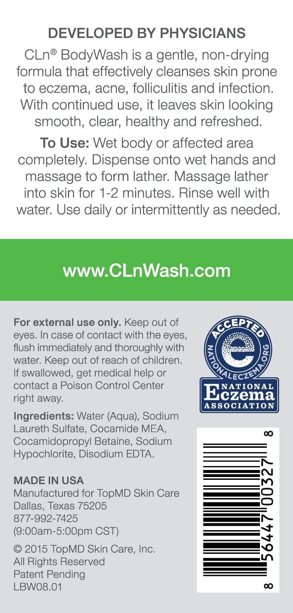 CLn BodyWash: sans parfum pour une peau plus agréable.