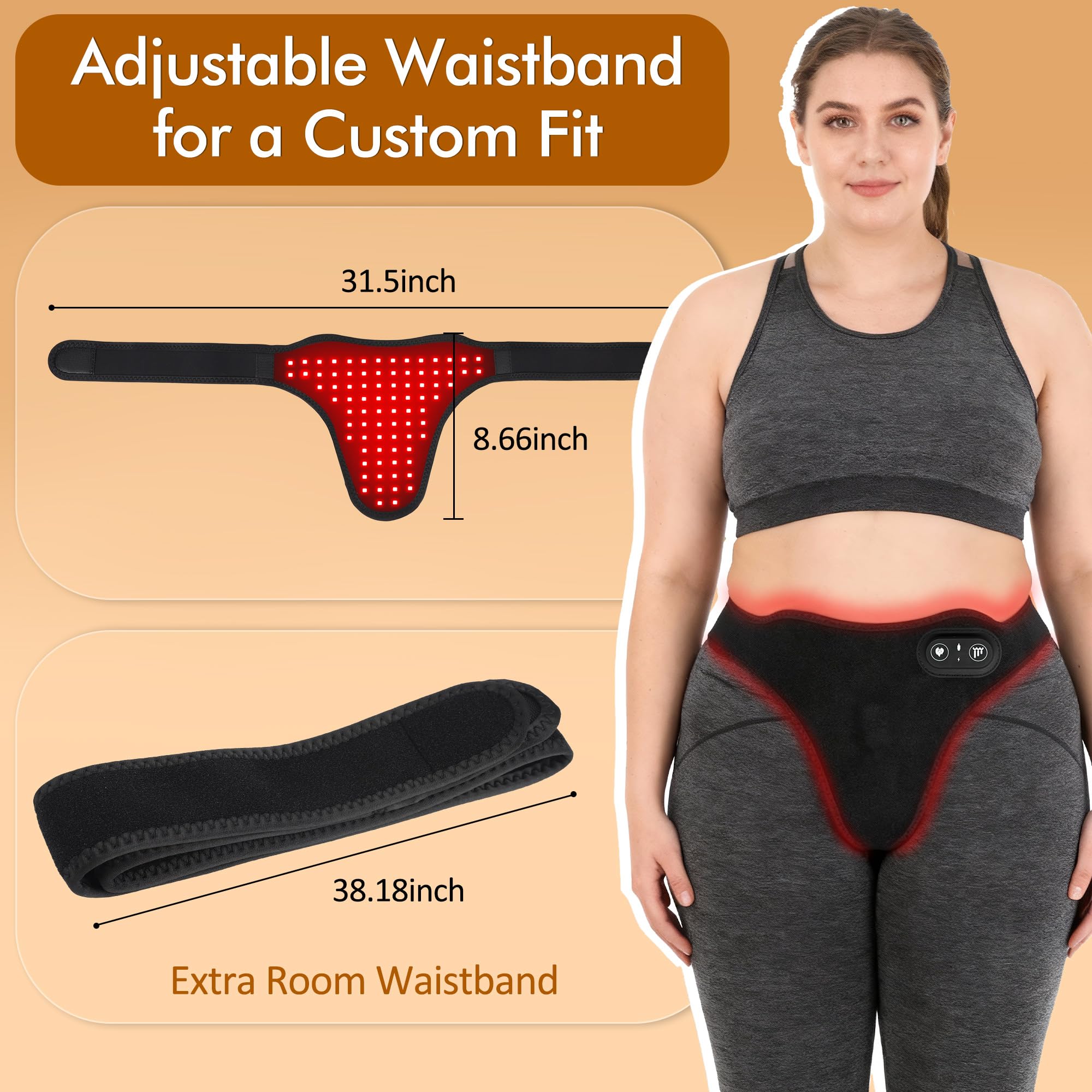 Clocness bande thérapie lumière rouge abdomen, soutien relaxant après l'effort.