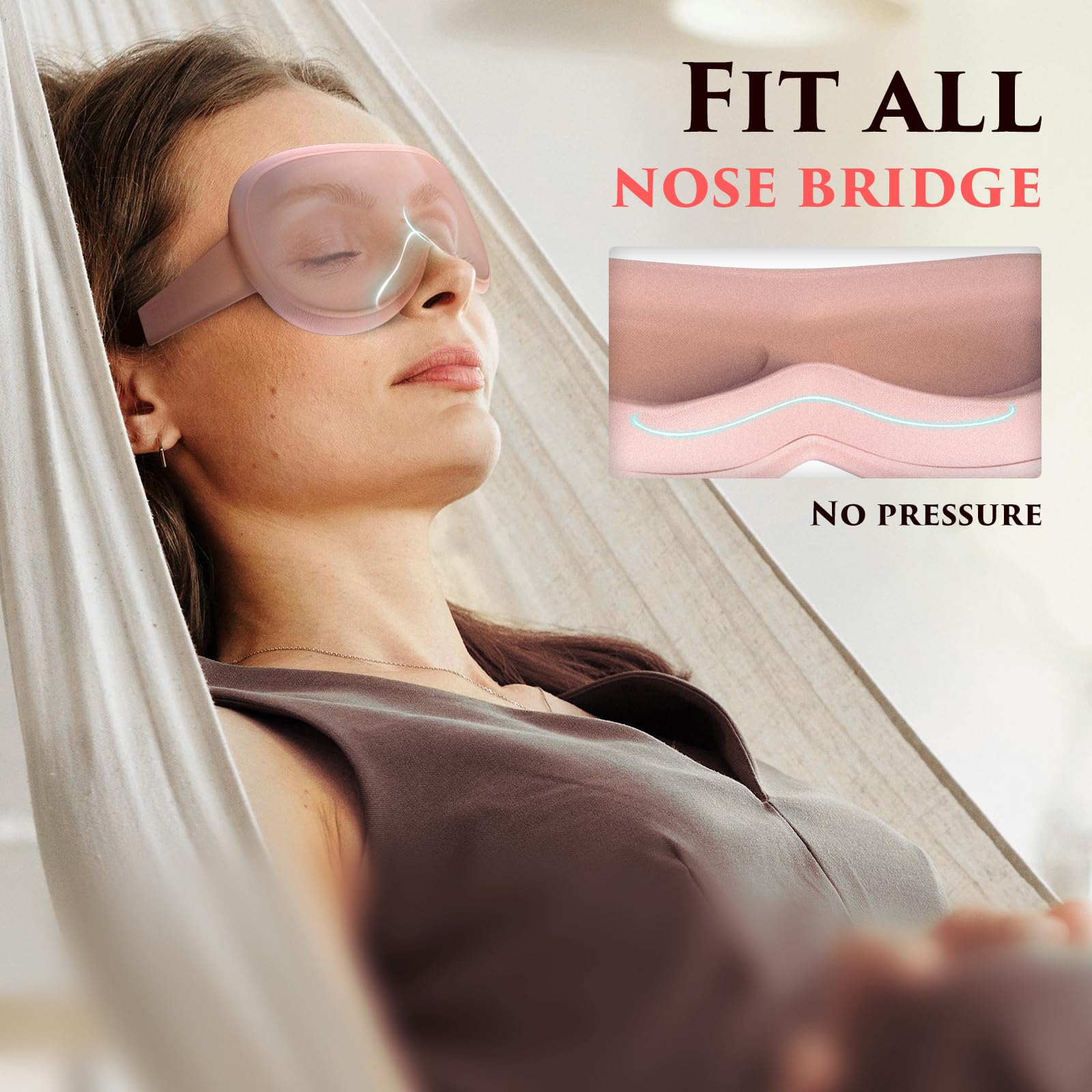 CLOMAY masque-yeux bandeau ajustable en elastique pour ajustement sûr