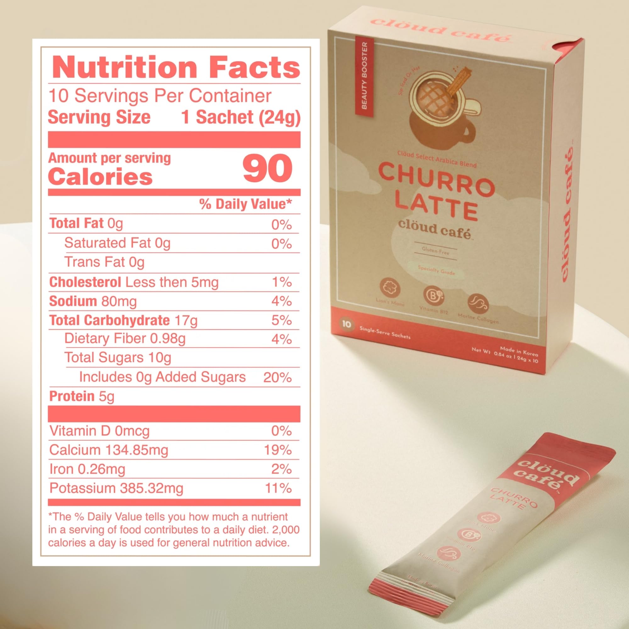 Sachet Café Collagène et Lion Mane – concentration possible et immunité