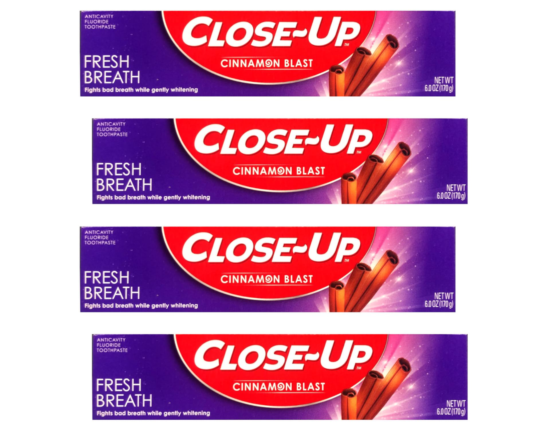 Close Up dentifrice cannelle anticaries fluorure protège les dents.