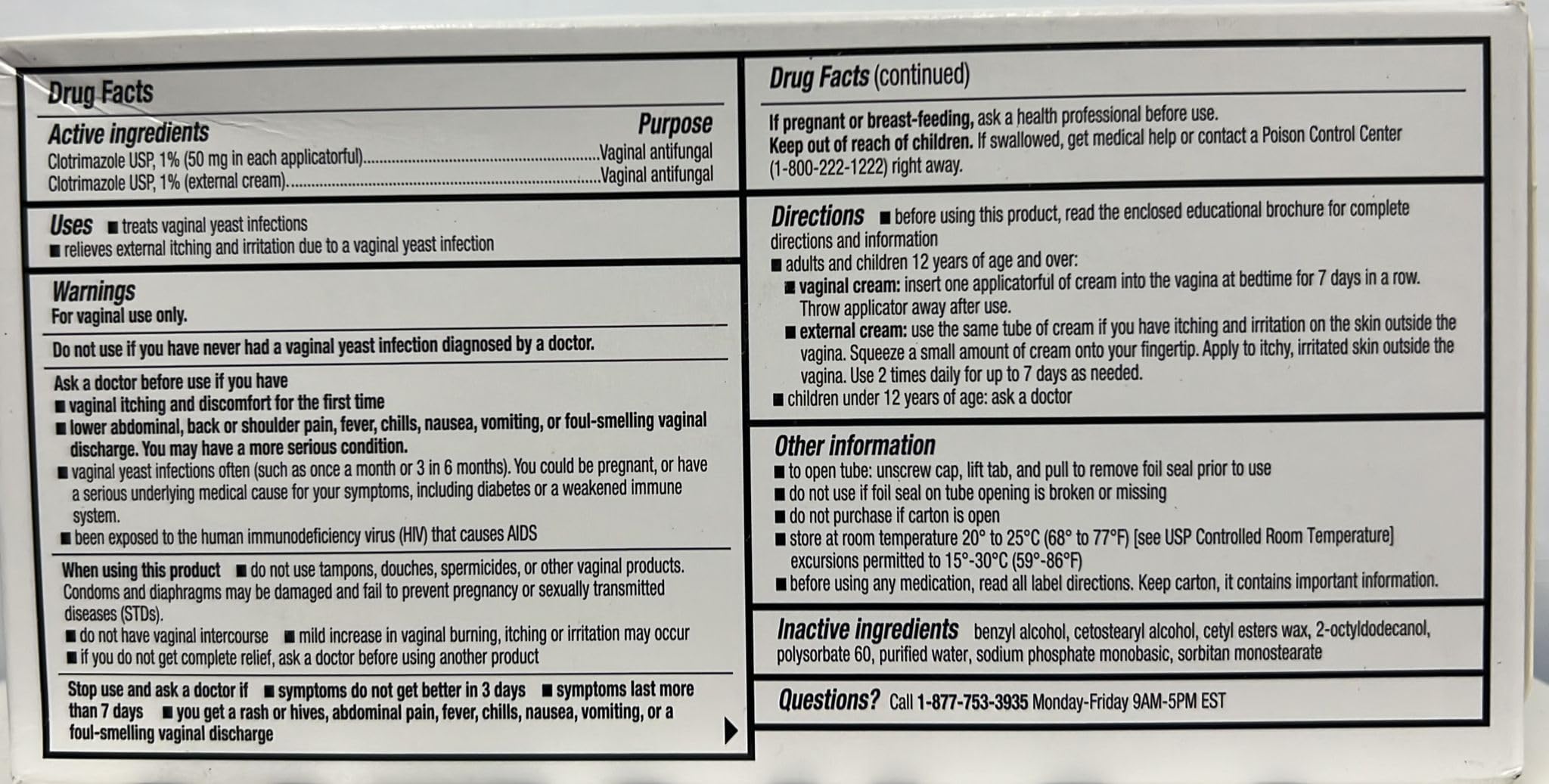 Boîte et texte explicatif Clotrimazole Crème Vaginale, informations produit claires.