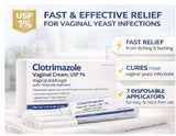 Zone vulvaire et crème vaginale Clotrimazole, option topique pour le soin intime.