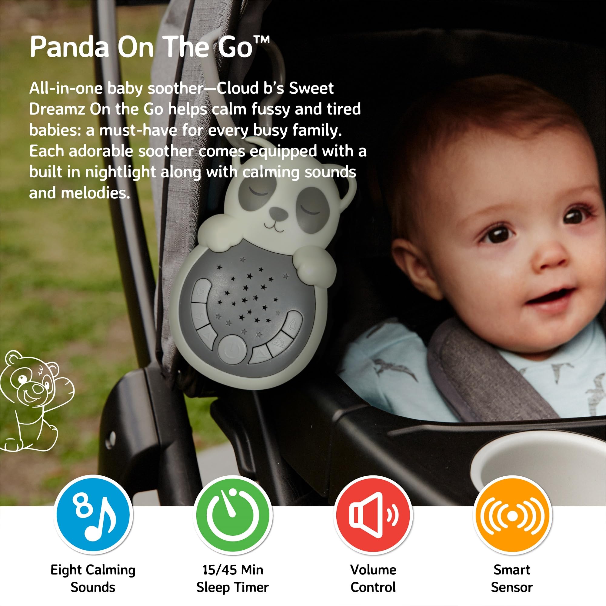 Cloud b Panda lumière douce qui éclaire sans réveiller bébé.