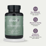 Capsules Cloud9 Biome Balance faciles à prendre avec repas.