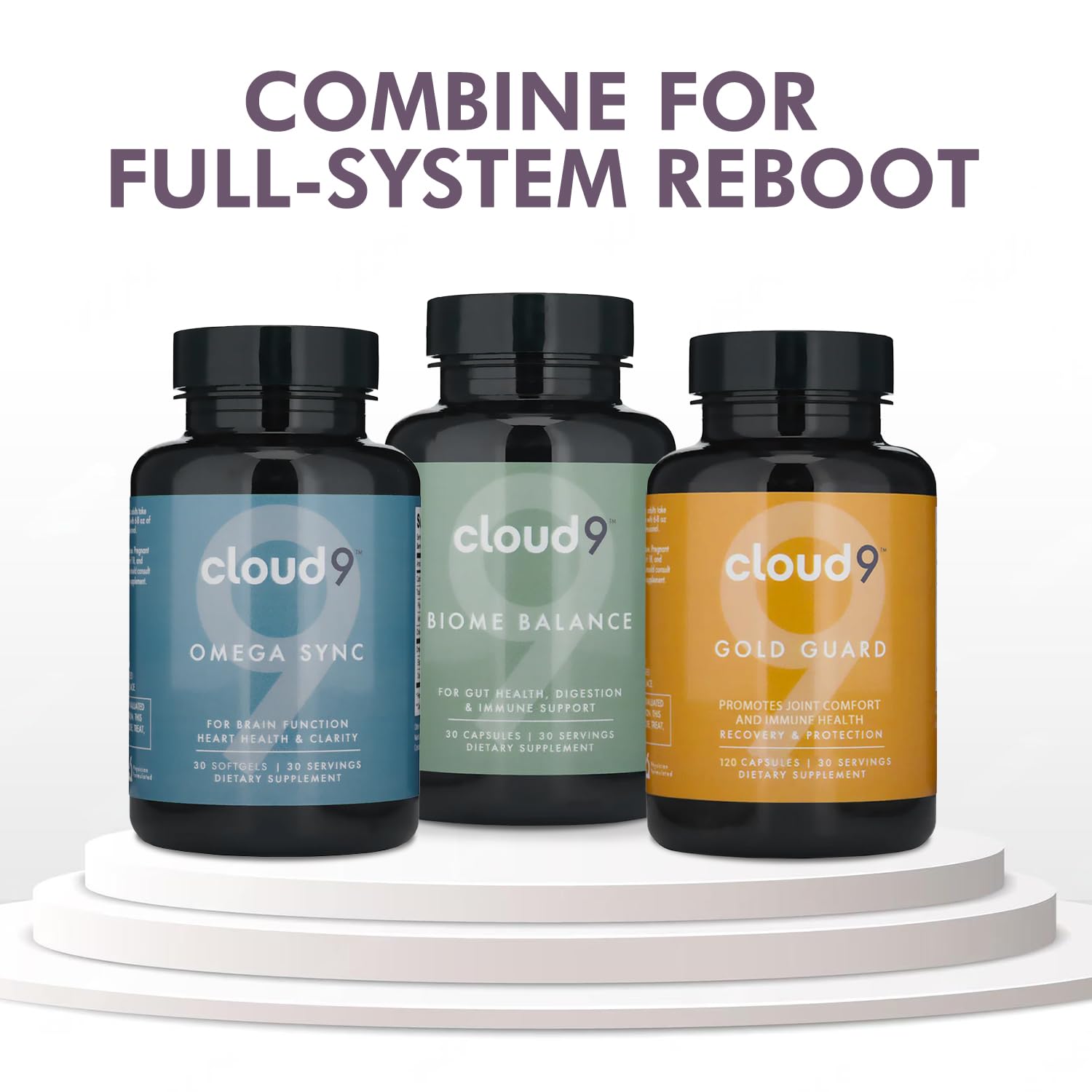 CLOUD9 REBOUND Omega Sync – bénéfices potentiels pour le cœur et le cerveau dans une routine bien-être.