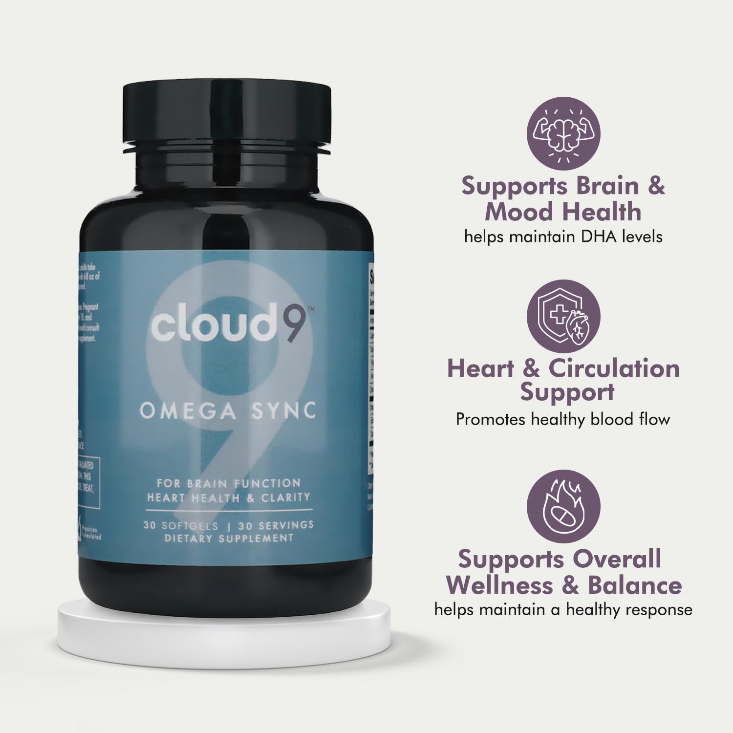 CLOUD9 REBOUND Omega Sync – ingrédients oméga3 issus de poissons sauvages pour un apport quotidien.