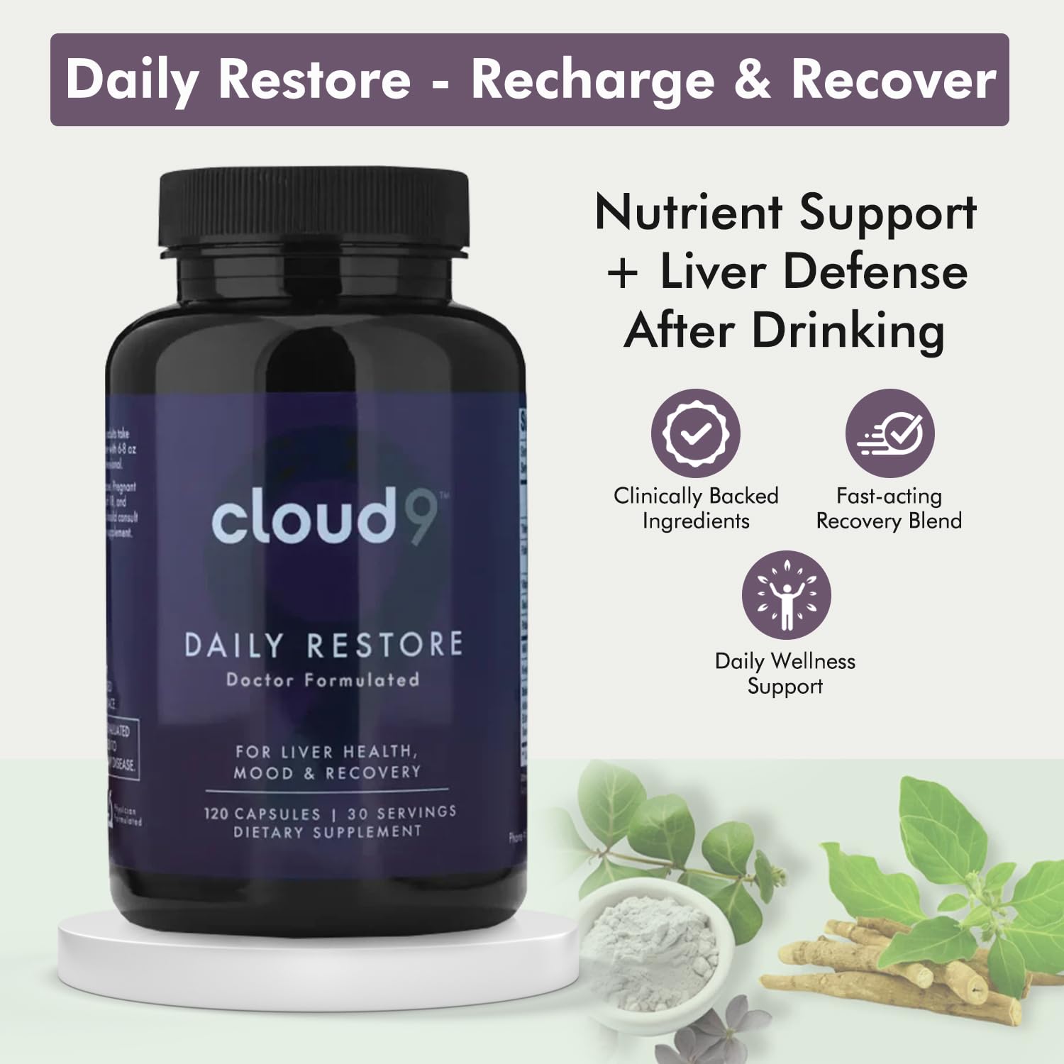Cloud9 Restauration Quotidienne, NAC gélules: soutien potentiel au métabolisme nutritionnel.