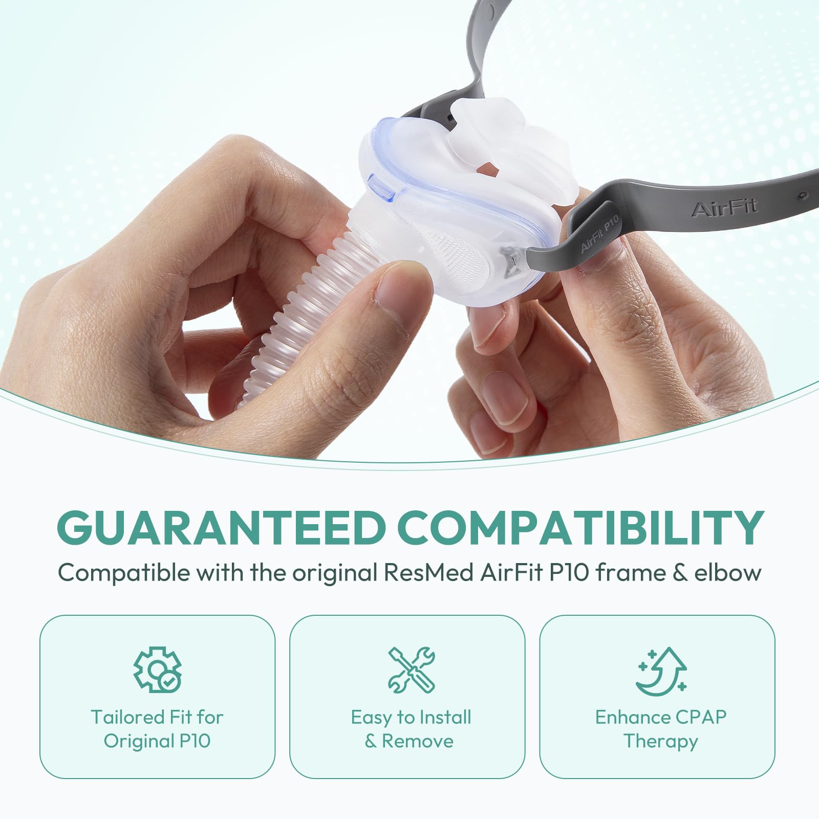 Cloudcruze coussin nasal AirFit P10, double paroi pour meilleure étanchéité