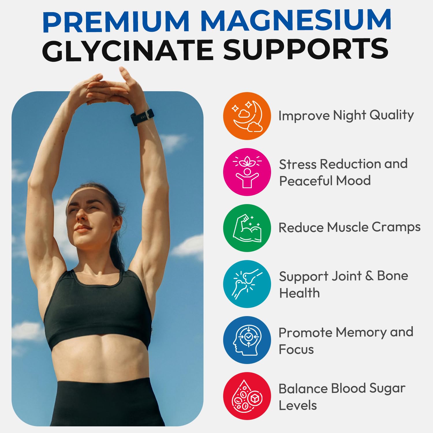 CNFHDI gommes magnésium glycinate coq10 poivre noir – soutien digestif et énergie.
