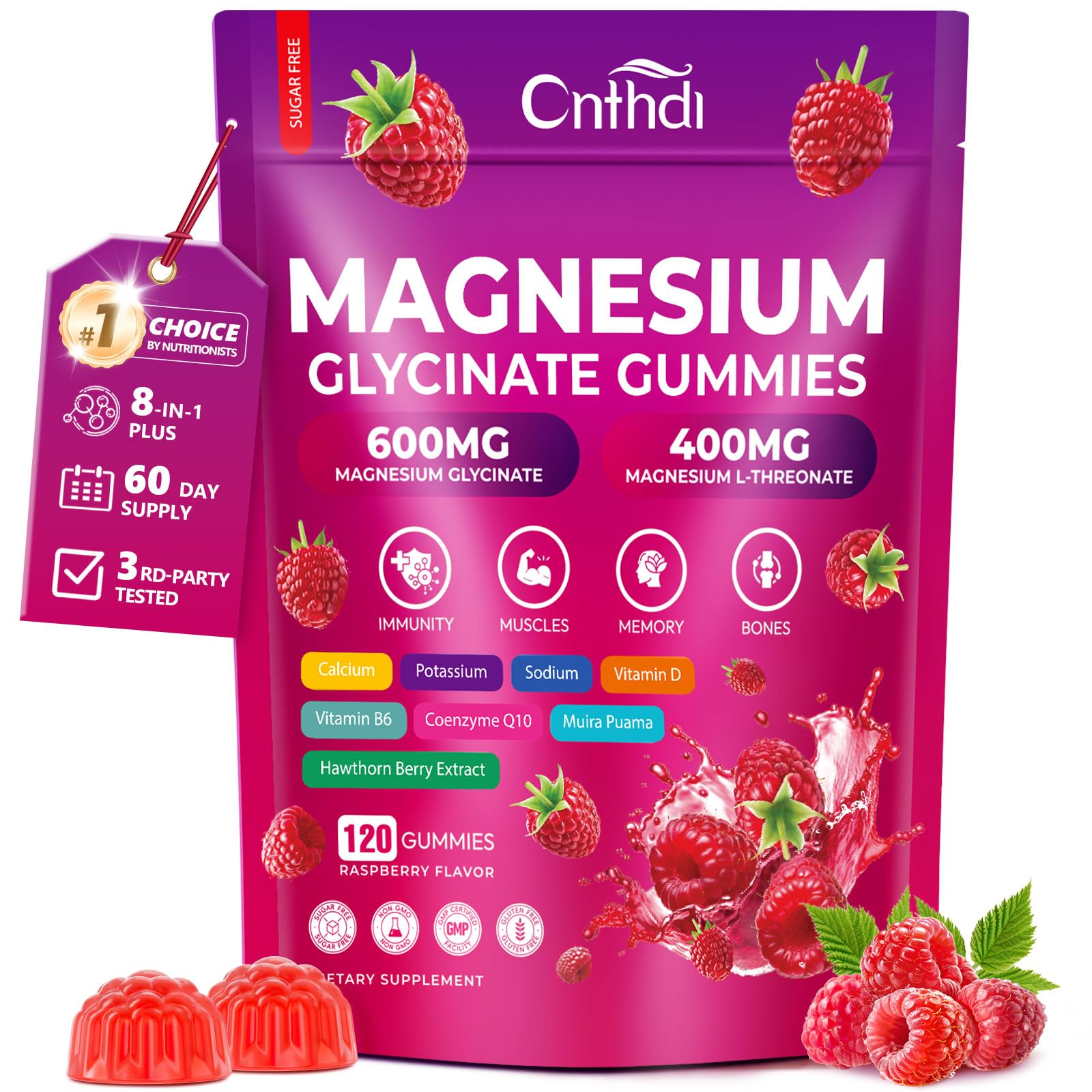 CNFHDI Gummies – bouteille pratique pour l'usage quotidien sans sucre.