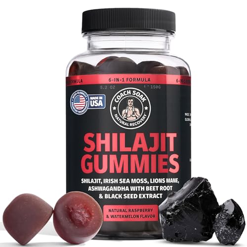 Coach Soak Shilajit gommes saveur framboise-pasteque, énergie durable et hydratation quotidienne.