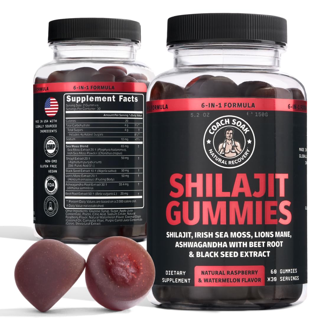 Coach Soak Shilajit gommes Saveur framboise-pasteque, plaisir rapide et pratique.