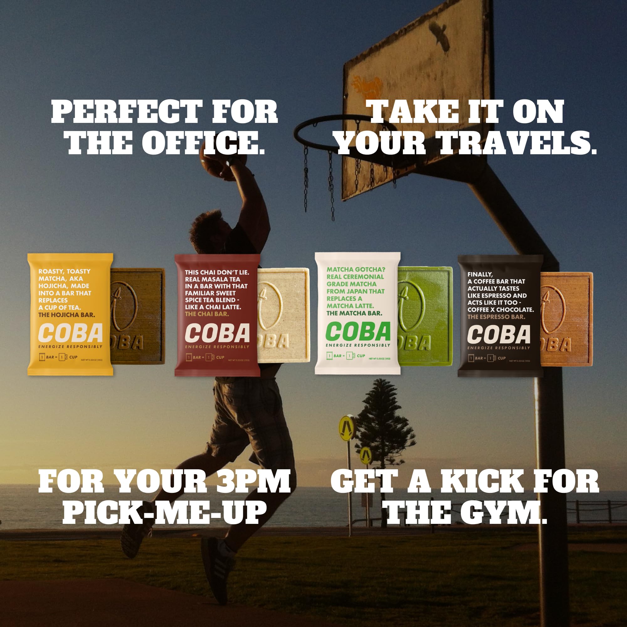 COBA barre chocolatée prête à emporter dans le sac de sport.