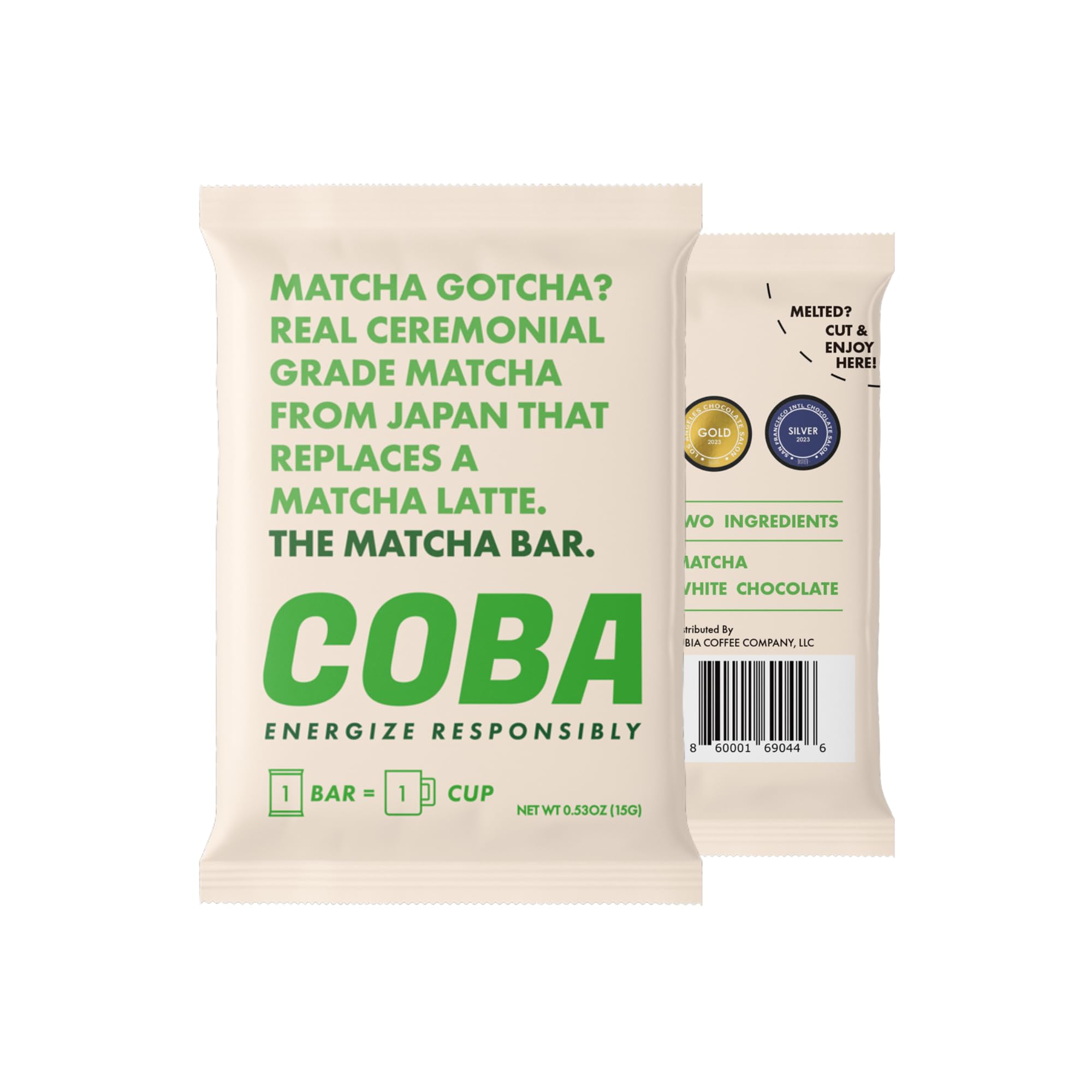 COBA Chocolat Caféiné – ingrédients sans gluten et sans OGM; esprit tranquille.