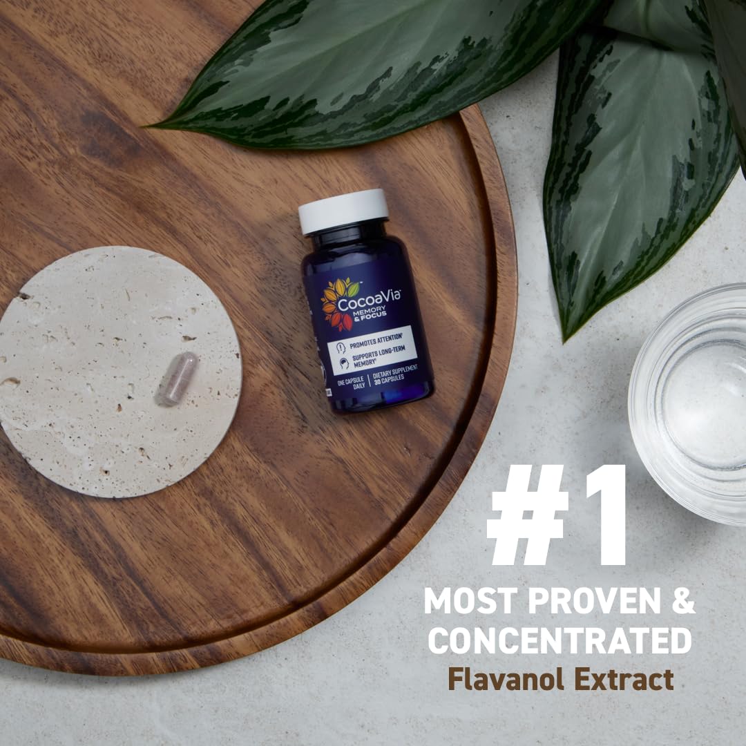 CocoaVia capsules 30 jours – format pratique et vegan pour l'énergie mentale