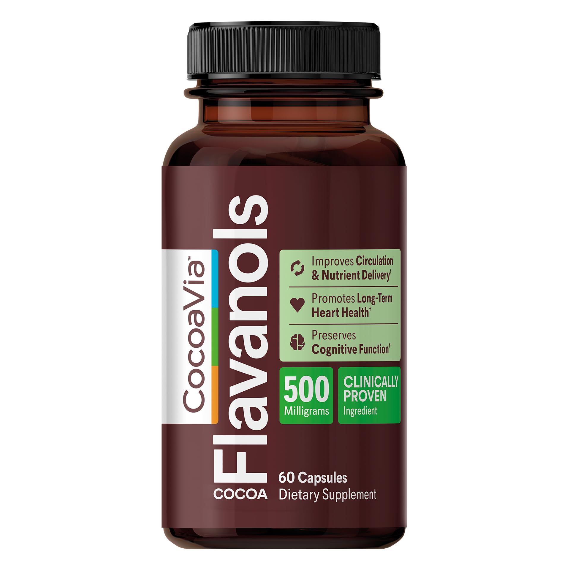 CocoaVia, capsules cœur-cerveau, soutiennent circulation et clarté mentale.