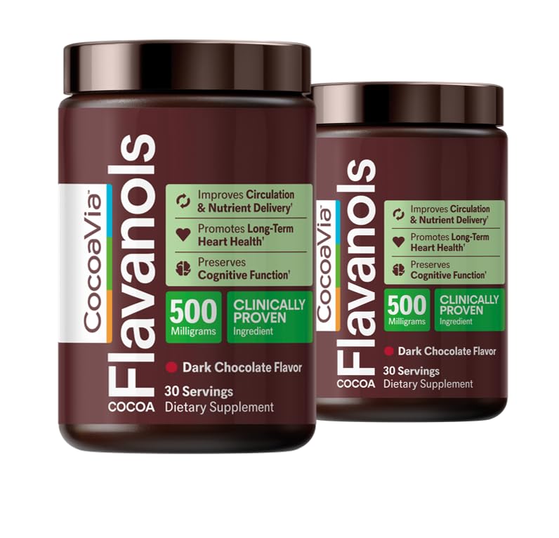 CocoaVia Poudre cacao 500 mg: soutien potentiel à la circulation et à l'énergie.