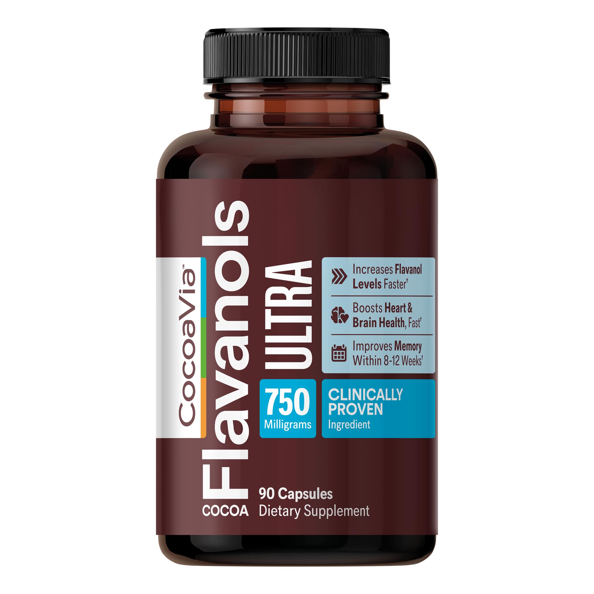 CocoaVia Ultra 750mg – bouteille montre une routine énergie et concentration