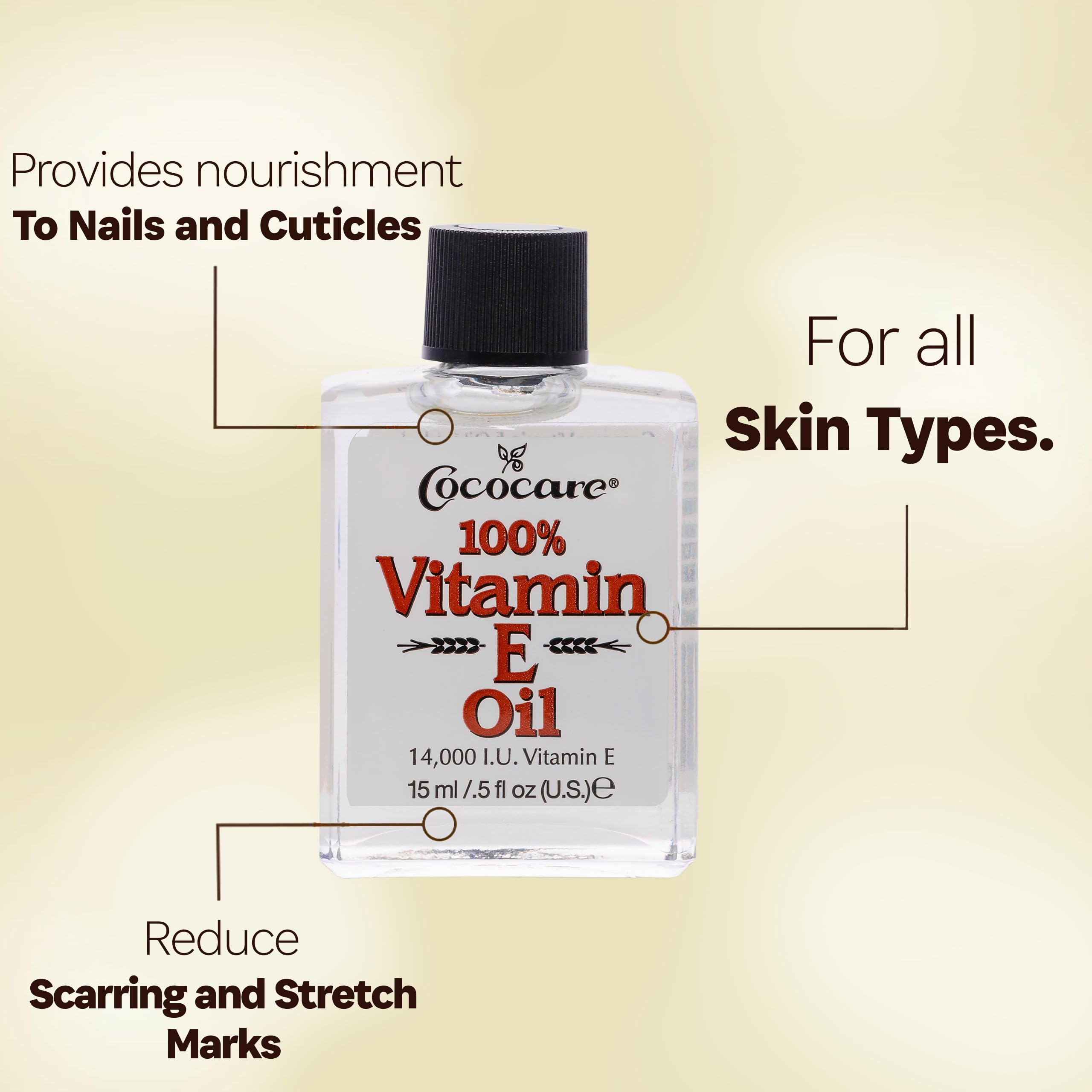 COCOCARE huile vitamine E – peau sèche retrouve douceur et hydrataion.