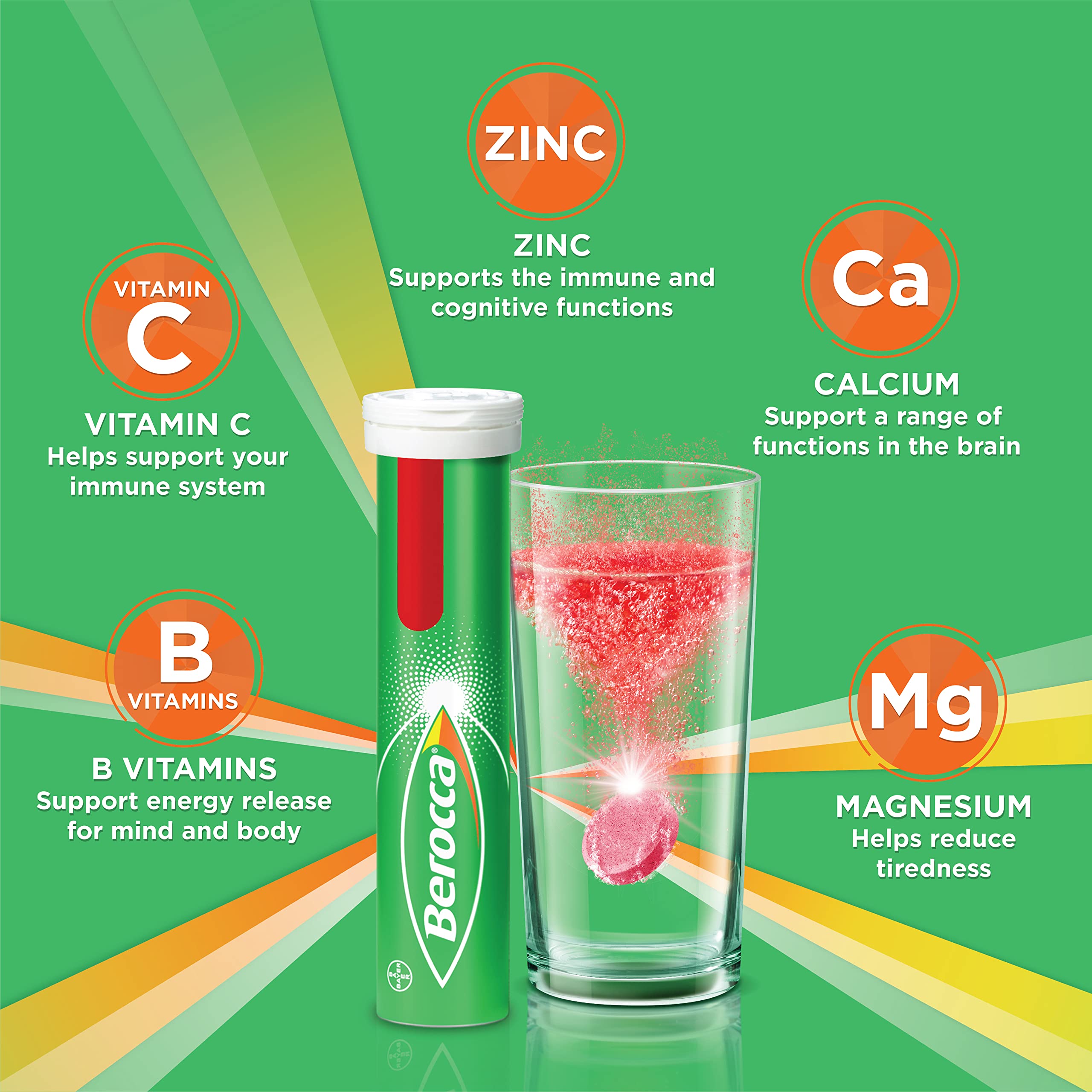 Berocca saveur fruits rouges, expérience sensorielle agréable lors de la dégustation.