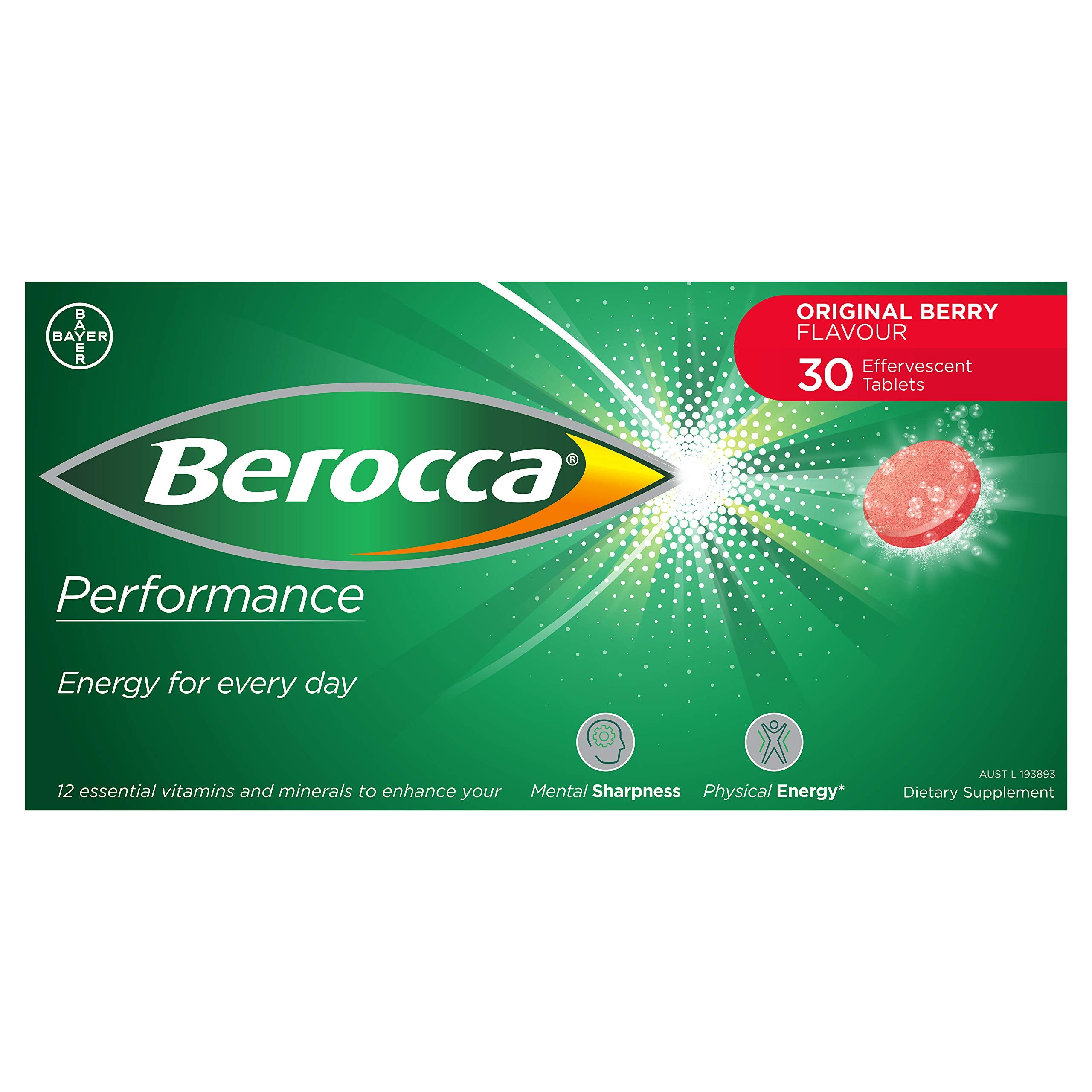 CoCoCherry Berocca – comprimés effervescents dans l'eau, hydratation pratique au quotidien.