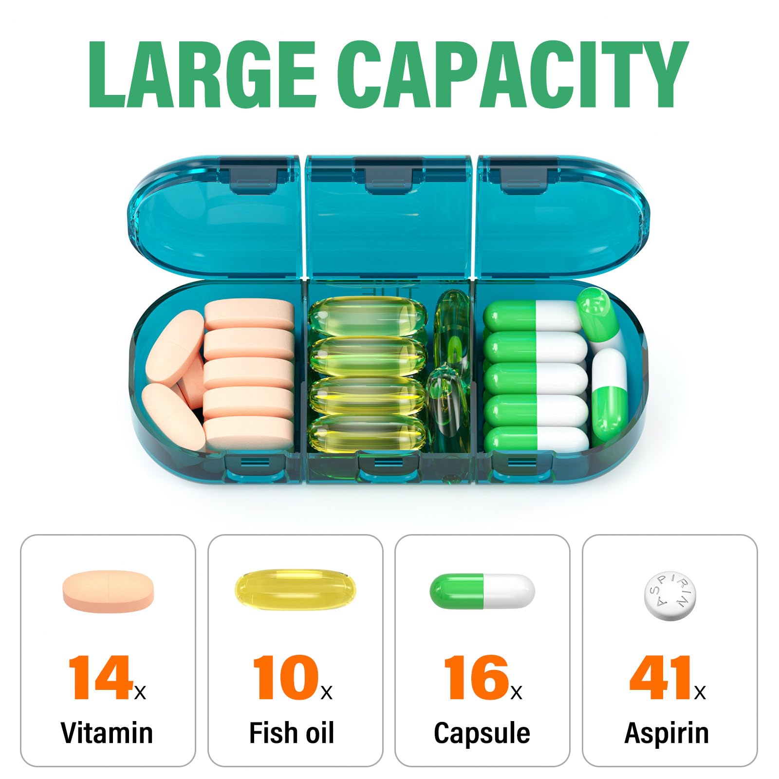 Codcaw coque extérieure étanche bleu protège les médicaments.