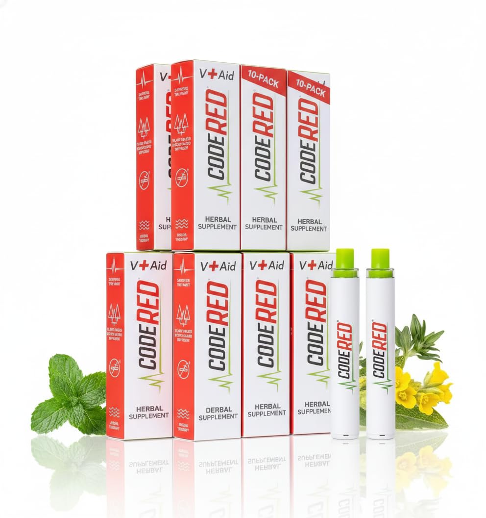 Code Red V-Aid Diffuseur Baton Mullein-Thym-Menthe, portable et rafraichissant pour votre routine quotidienne