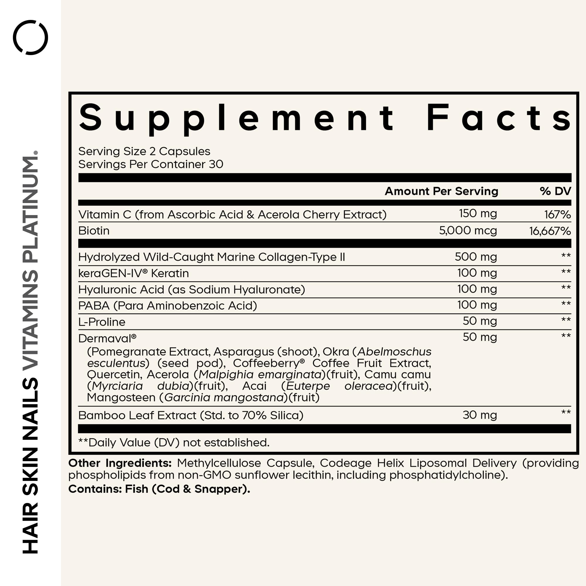 Codeage Cheveux Peau Ongles Platinum – capsules: absorption potentielle pour la routine beauté.