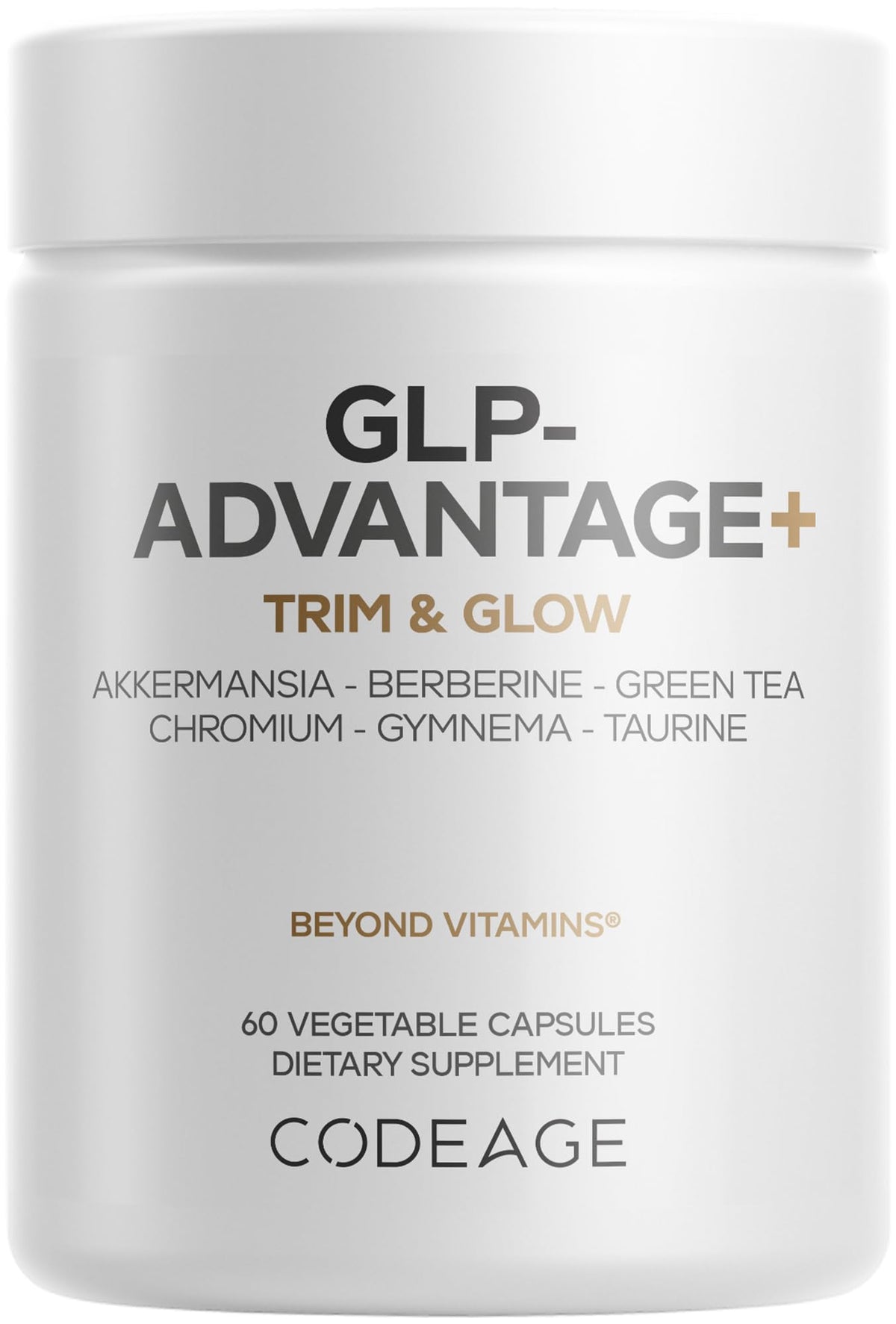 Codeage GLP-Advantage+ : bouteille de capsules prête pour le quotidien, soutien potentiel du métabolisme.