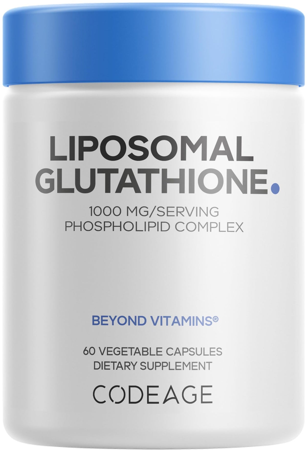 Codeage Glutathion liposomal en bouteille, dose quotidienne pratique pour l'énergie naturelle