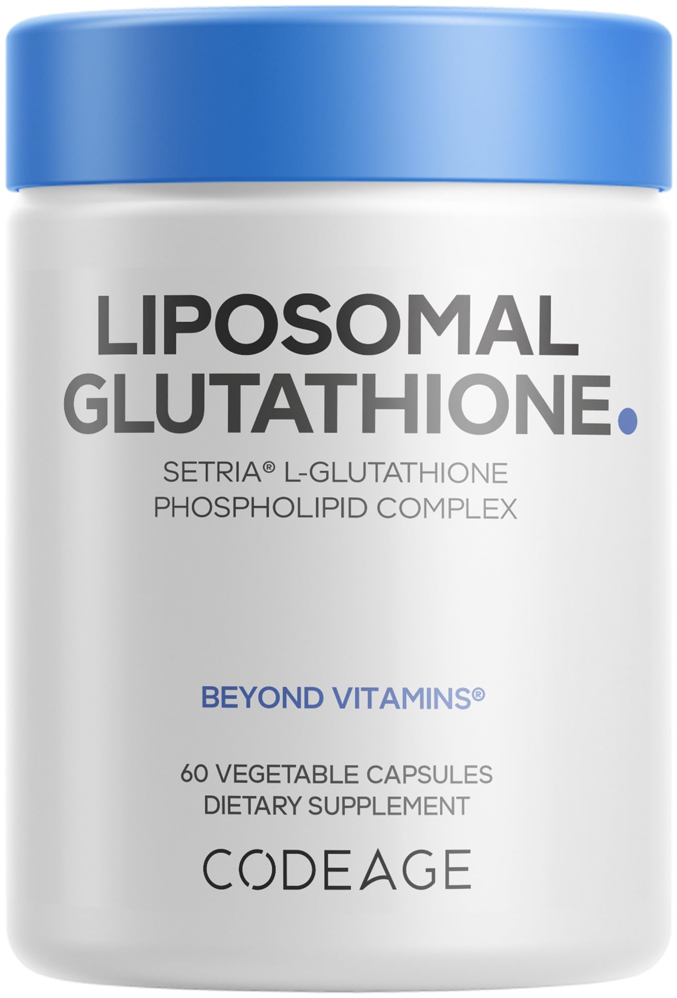 Codeage Glutathione liposomal dans une bouteille avec capsules, pratique au quotidien.