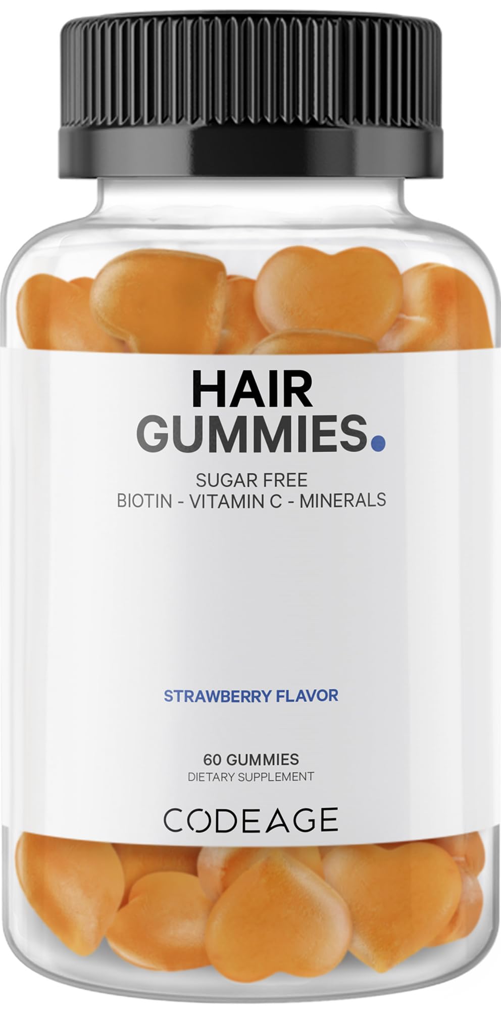 Codeage gommes capillaires biotine 5000mcg pour cheveux forts et brillants.