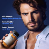 Codeage gommes capillaires sans OGM, gluten et lactose, formulation inclusive.